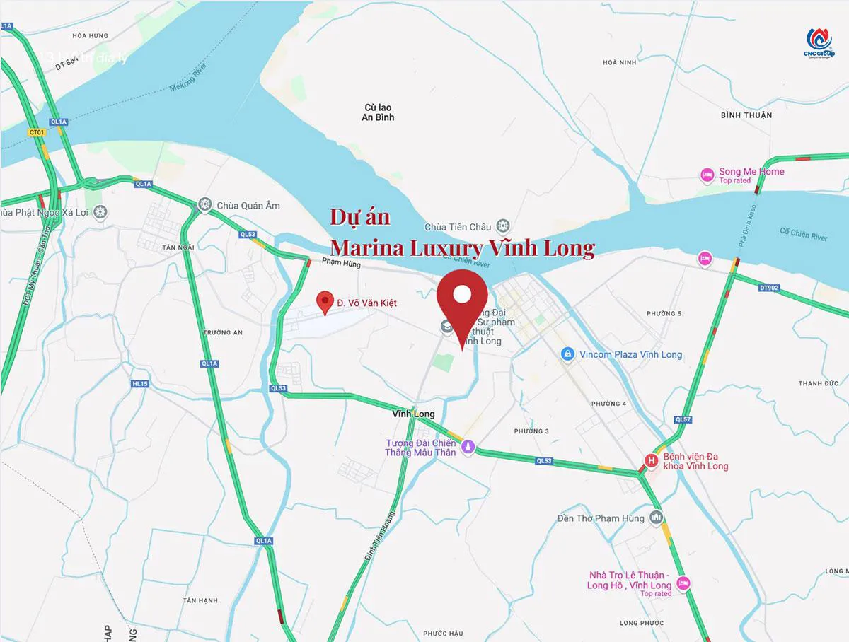 Vị trí dự án căn hộ Marina Luxury Vĩnh Long