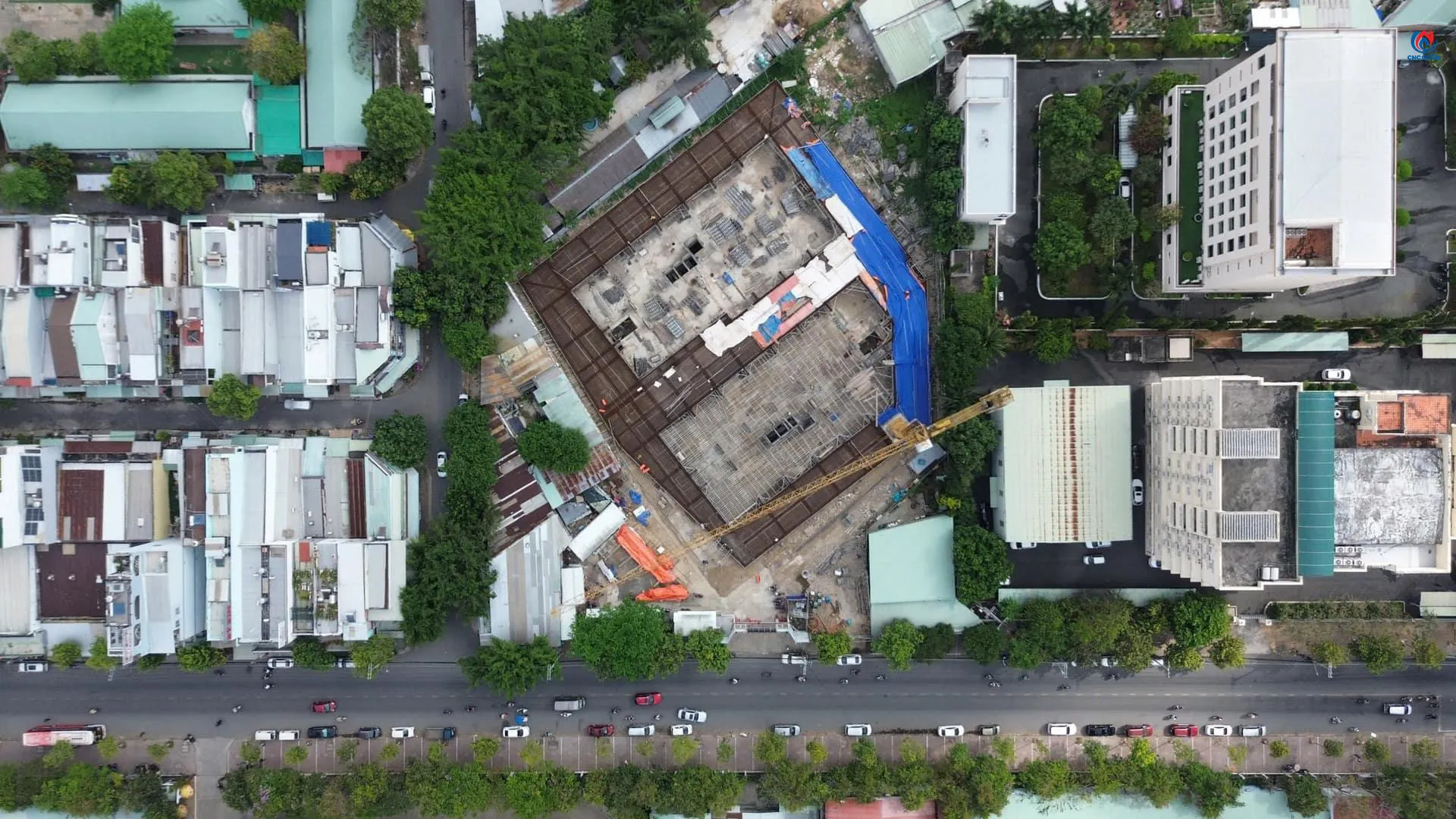 Tiến độ thi công Thiên Quân Marina Plaza Cần Thơ chụp bằng flycam